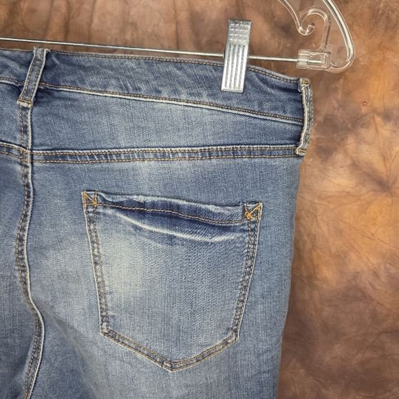 Walmart Scoop Jeans Hi Rise Button Fly Stretch Skinny Med Blue Wash 12 - Picture 7 of 11